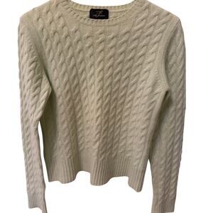 Pure Cashmere Cable Knit Sweater Women's Small Sage Green Twee Old Money Luxury